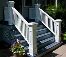 Edgewater Front Porch, Rails and Newel Posts